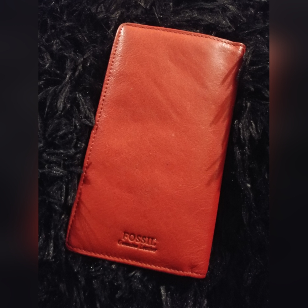 Fossil Leather Red Wallet - image 1